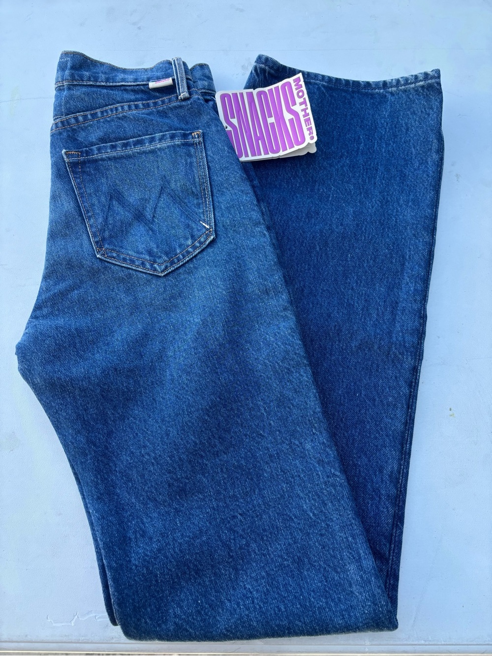 MOTHER Straight Leg Jeans in Deep Blue Denim